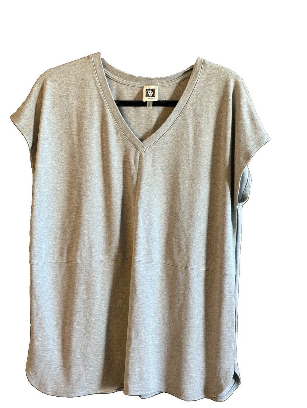 Anne Klein L Grey Tunic Sleeveless Vneck Viscose/Elastane
